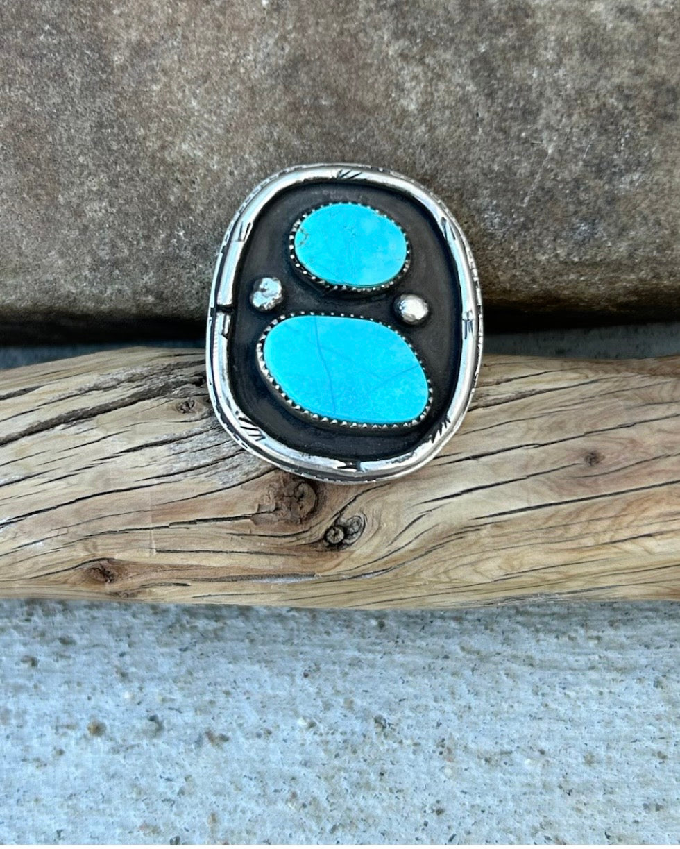 Double Sierra Bella Turquoise Shadowbox Ring