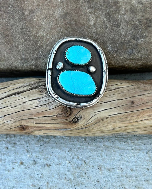 Double Sierra Bella Turquoise Shadowbox Ring