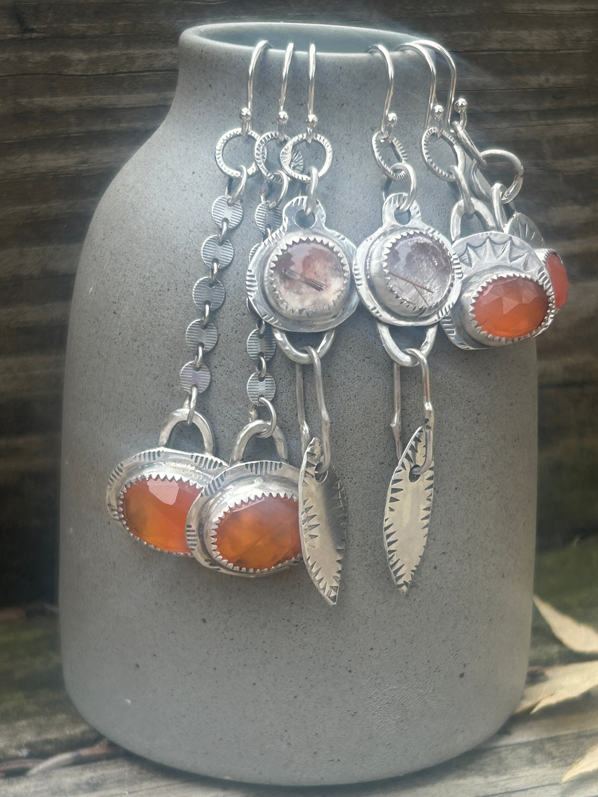 Long Carnelian Earrings