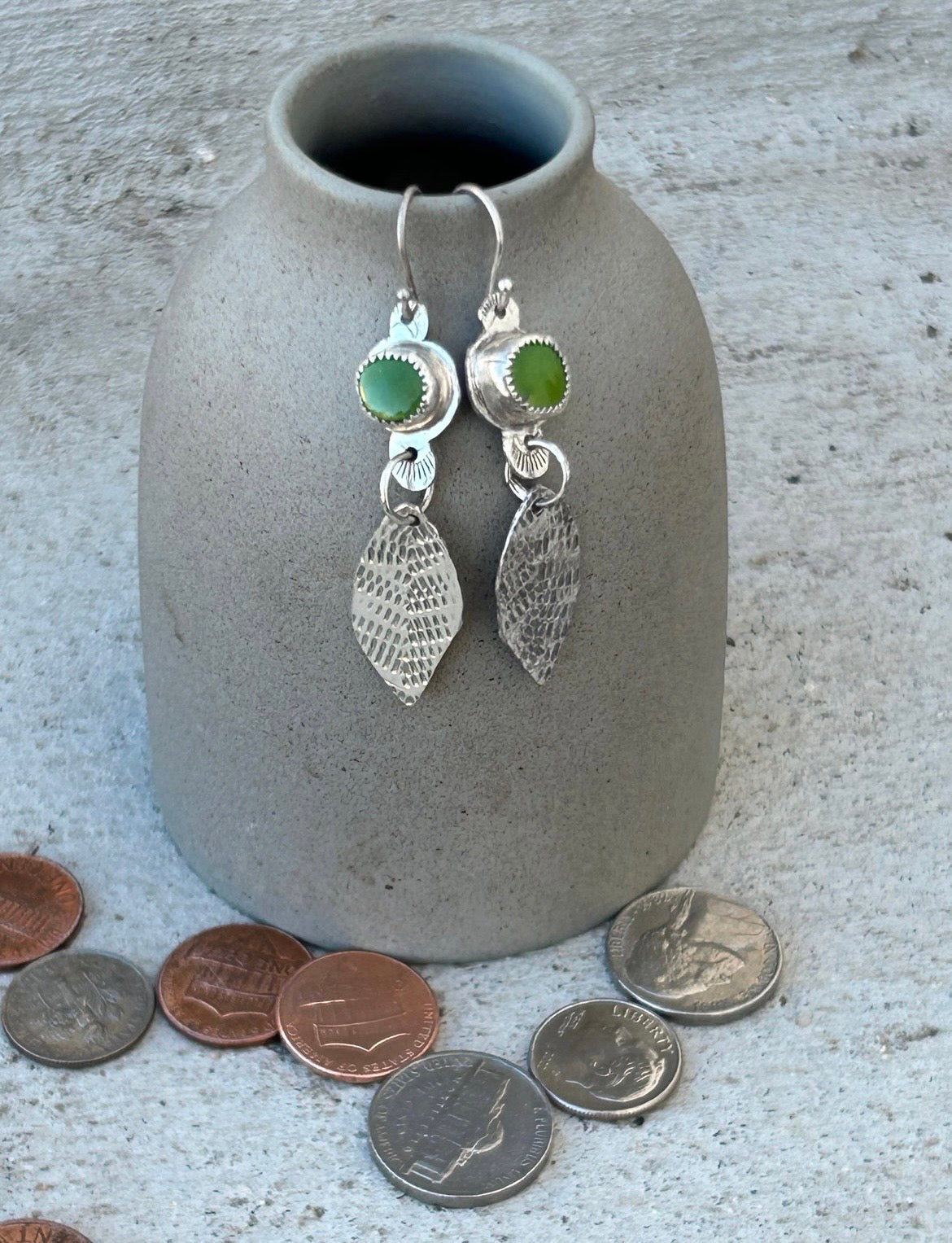 Manhattan Green Turquoise Earrings