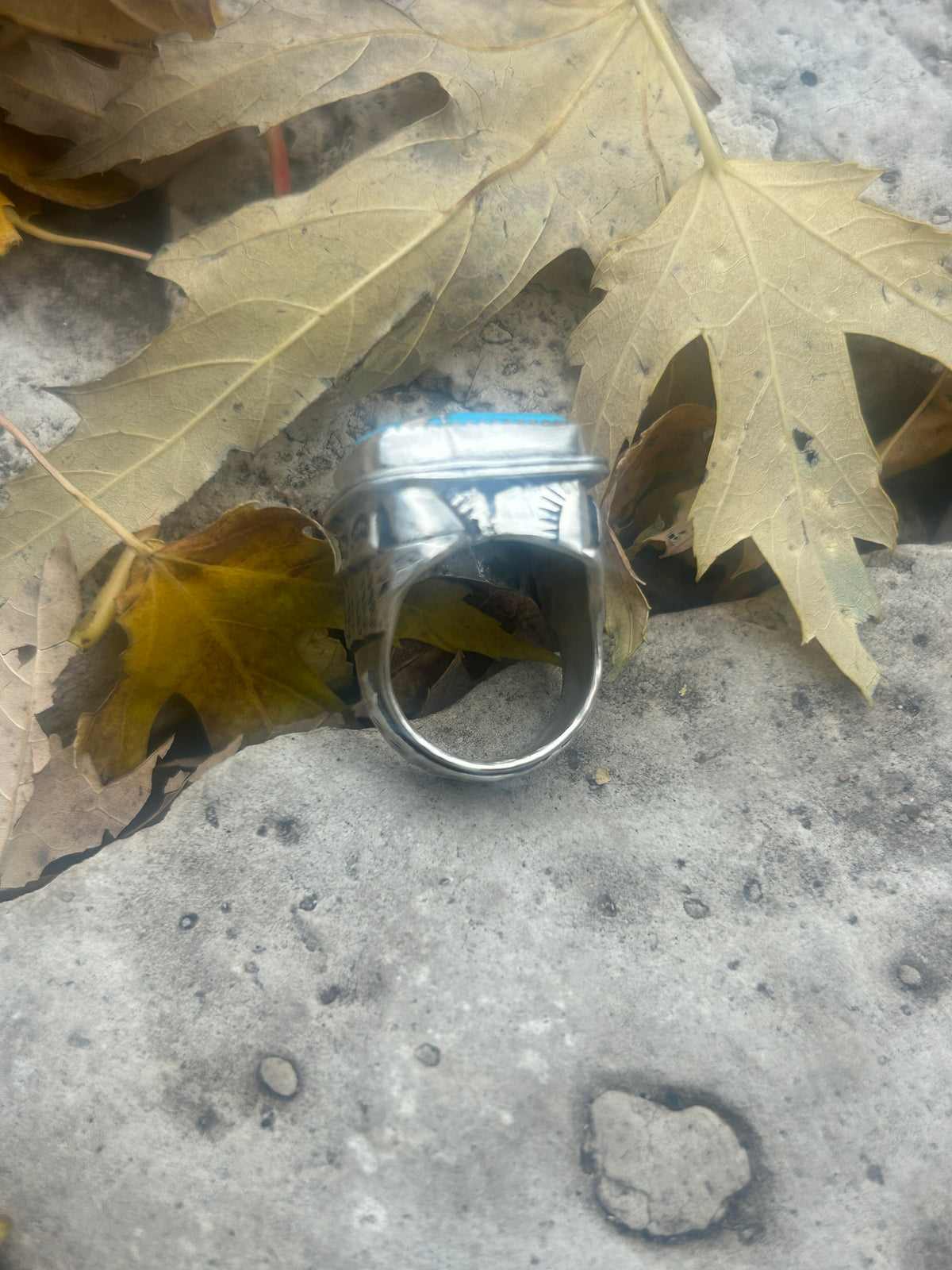 Small Sea Blue Imperial Jasper Ring