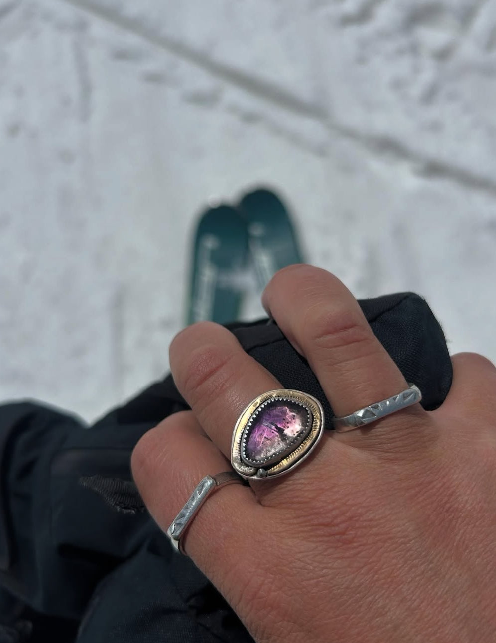 Sunrise, sunset sterling rings.