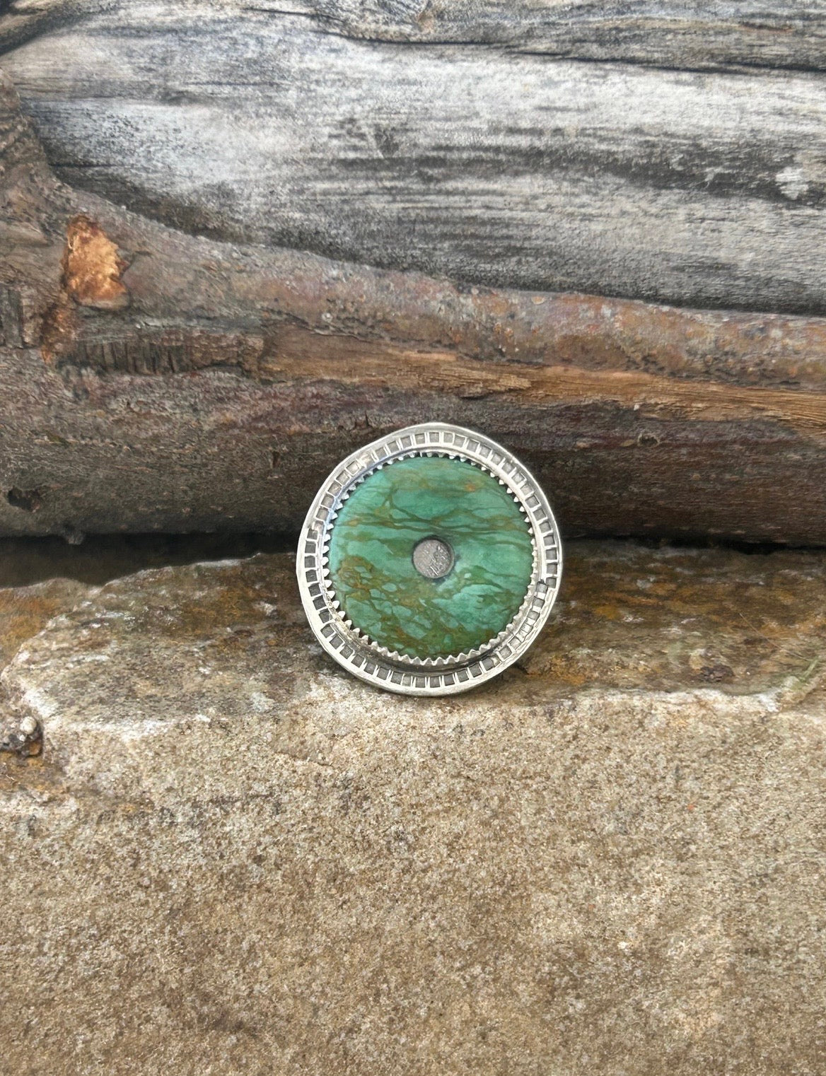 Vintage Green Round Ring