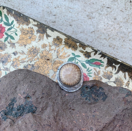 Fossilized Coral Ring