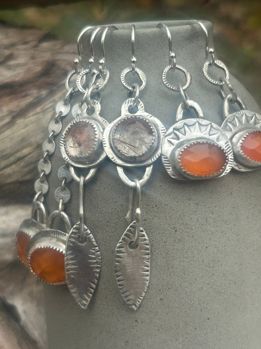 Faceted Carnelian Earrings