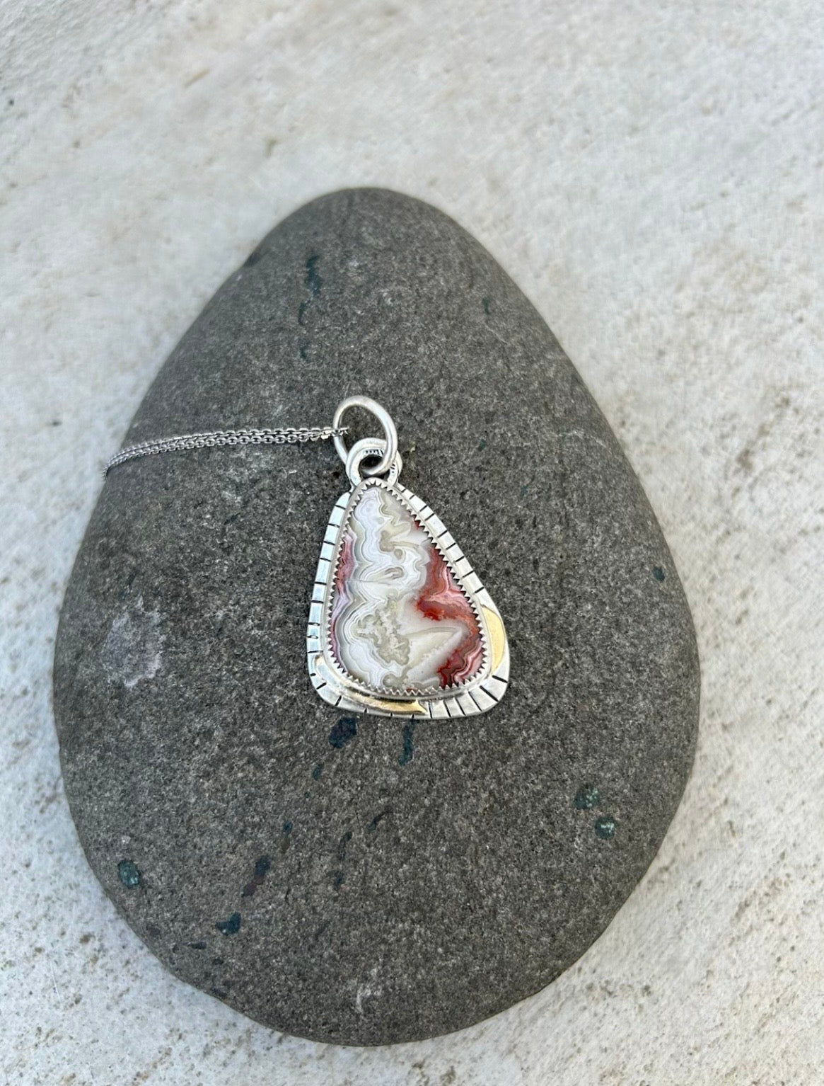 Crazy Lace Agate Pendant