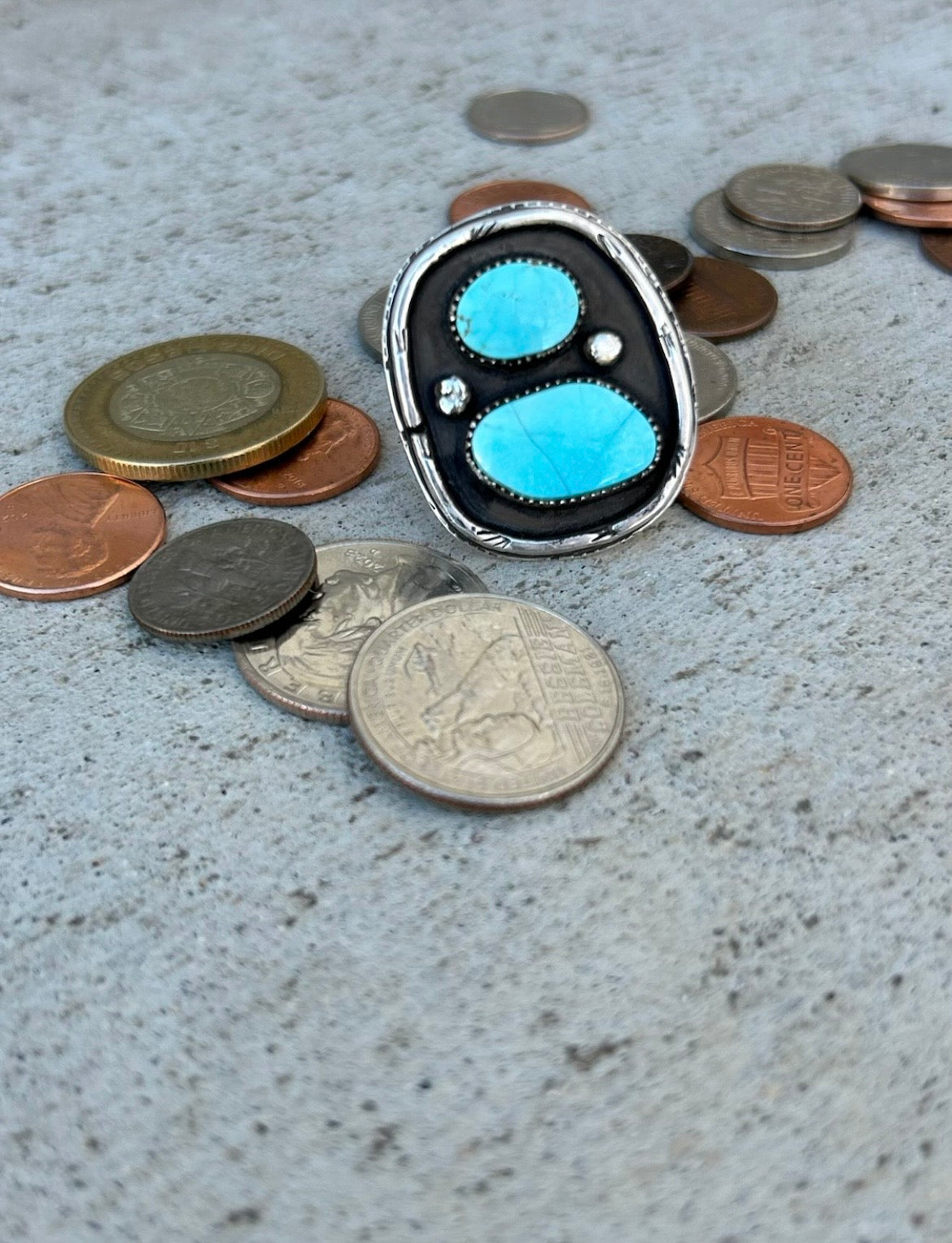 Double Sierra Bella Turquoise Shadowbox Ring
