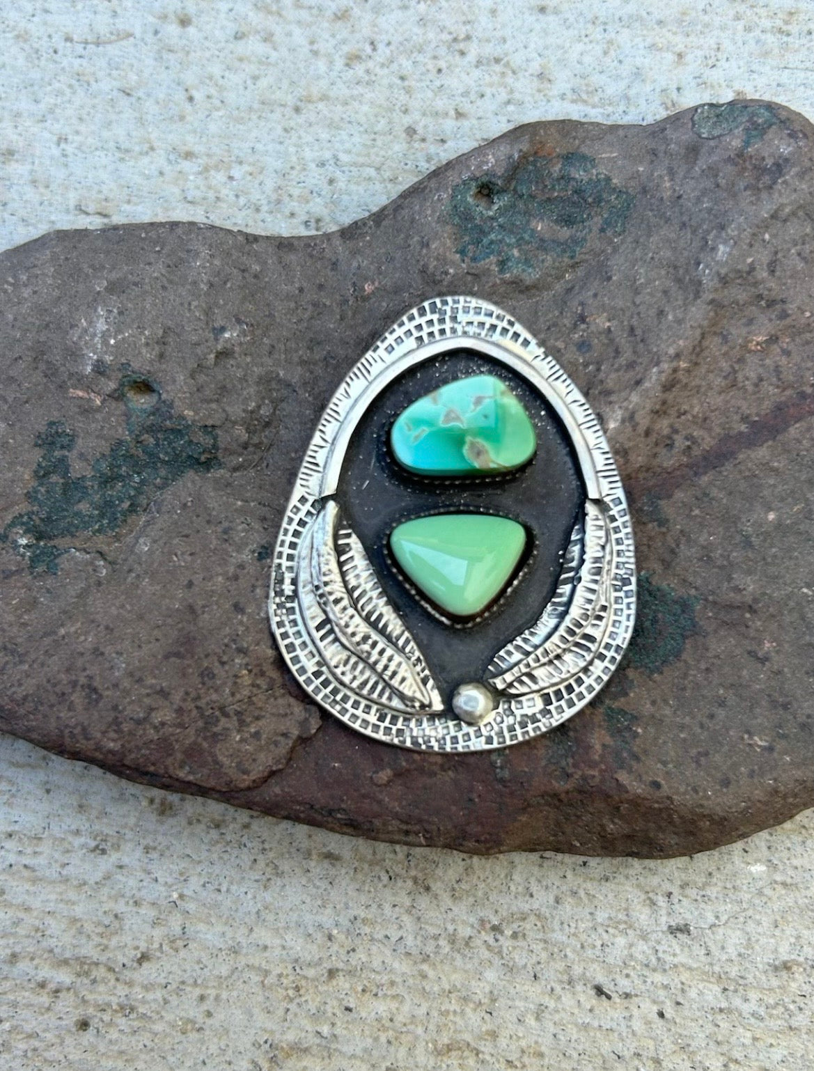Lucin & Royston Double Turquoise Shadowbox Ring