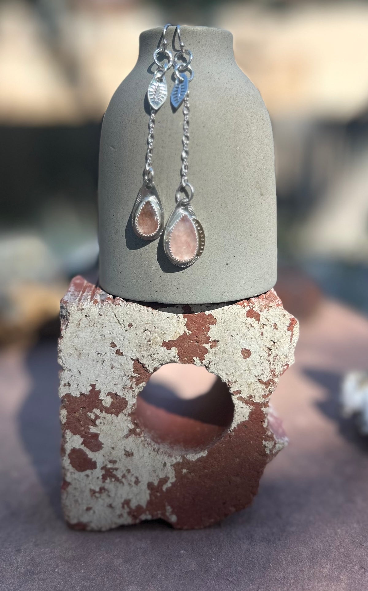 Pink Rutilated Quartz Earrings