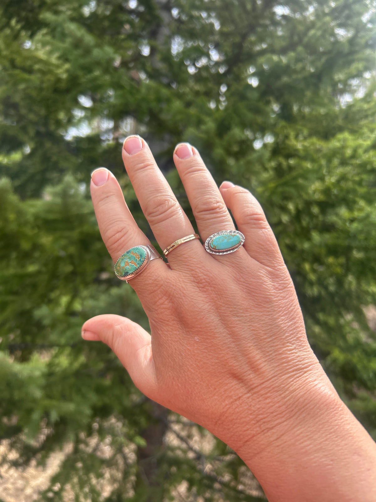 Horizontal Turquoise Ring.