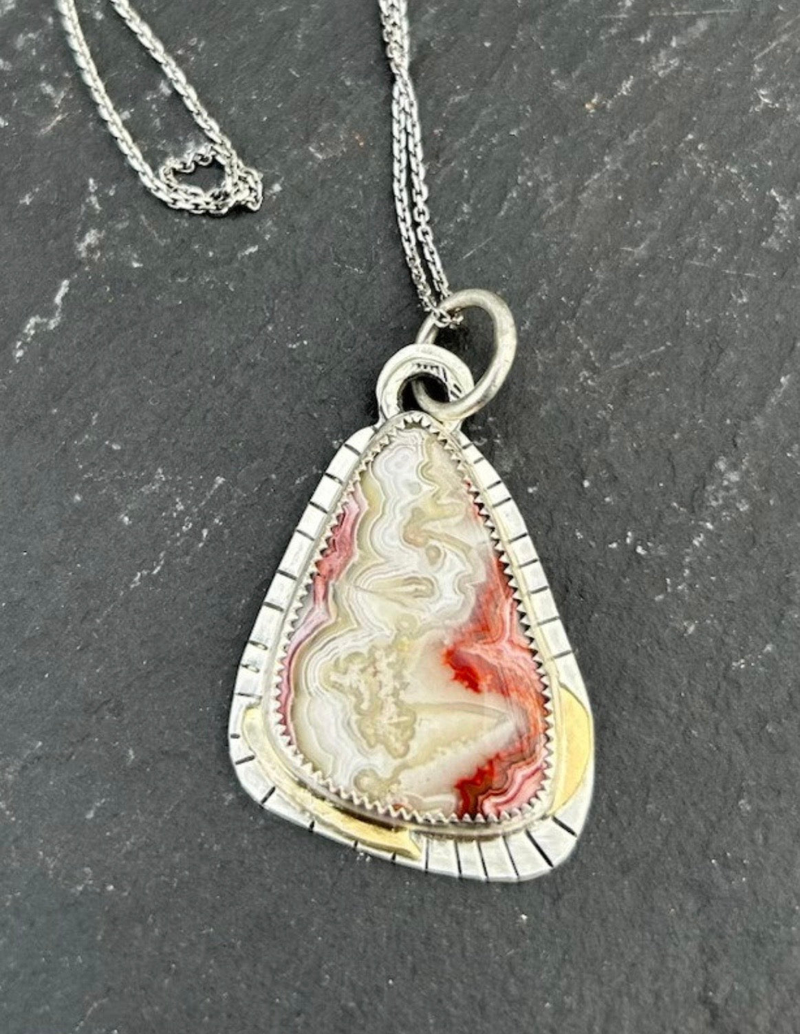 Crazy Lace Agate Pendant
