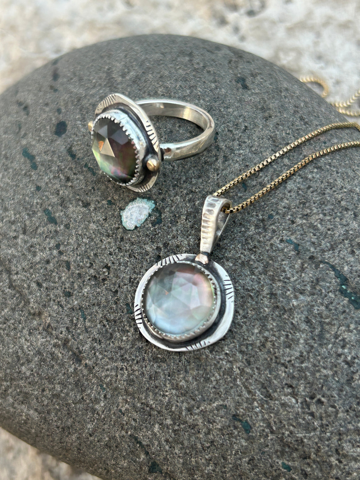 Tahitian Mother of Pearl & 14k Necklace