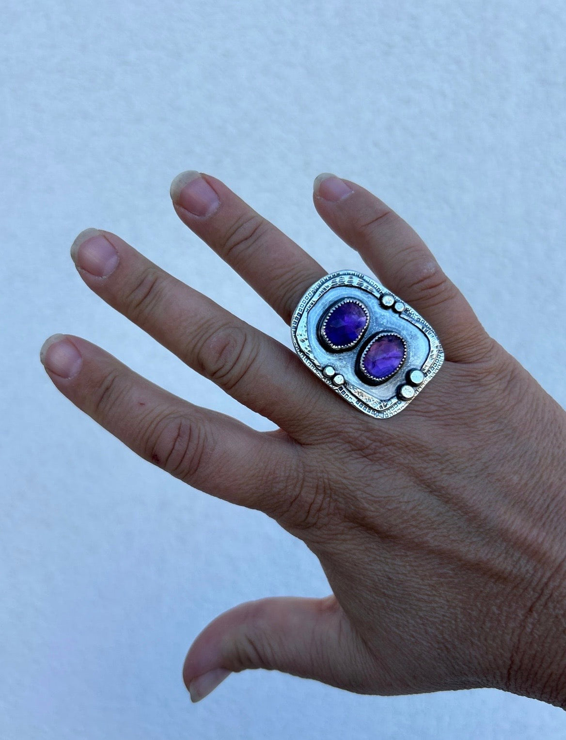 Double Amethyst Ring