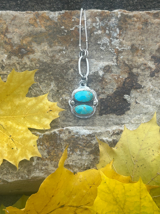 Double turquoise pendant