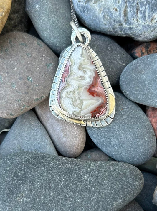 Crazy Lace Agate Pendant