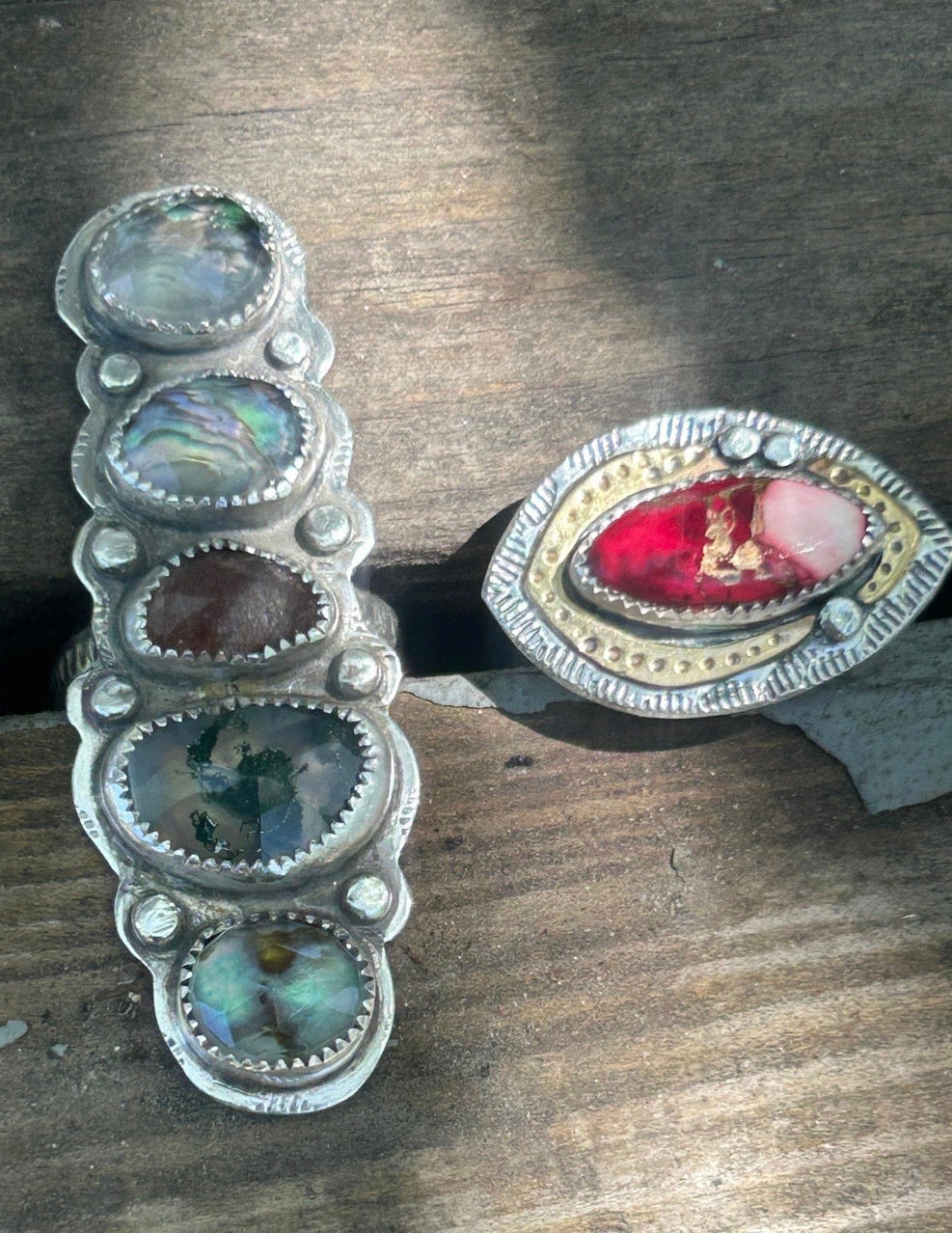Kingman Red Dahlia Turquoise Ring