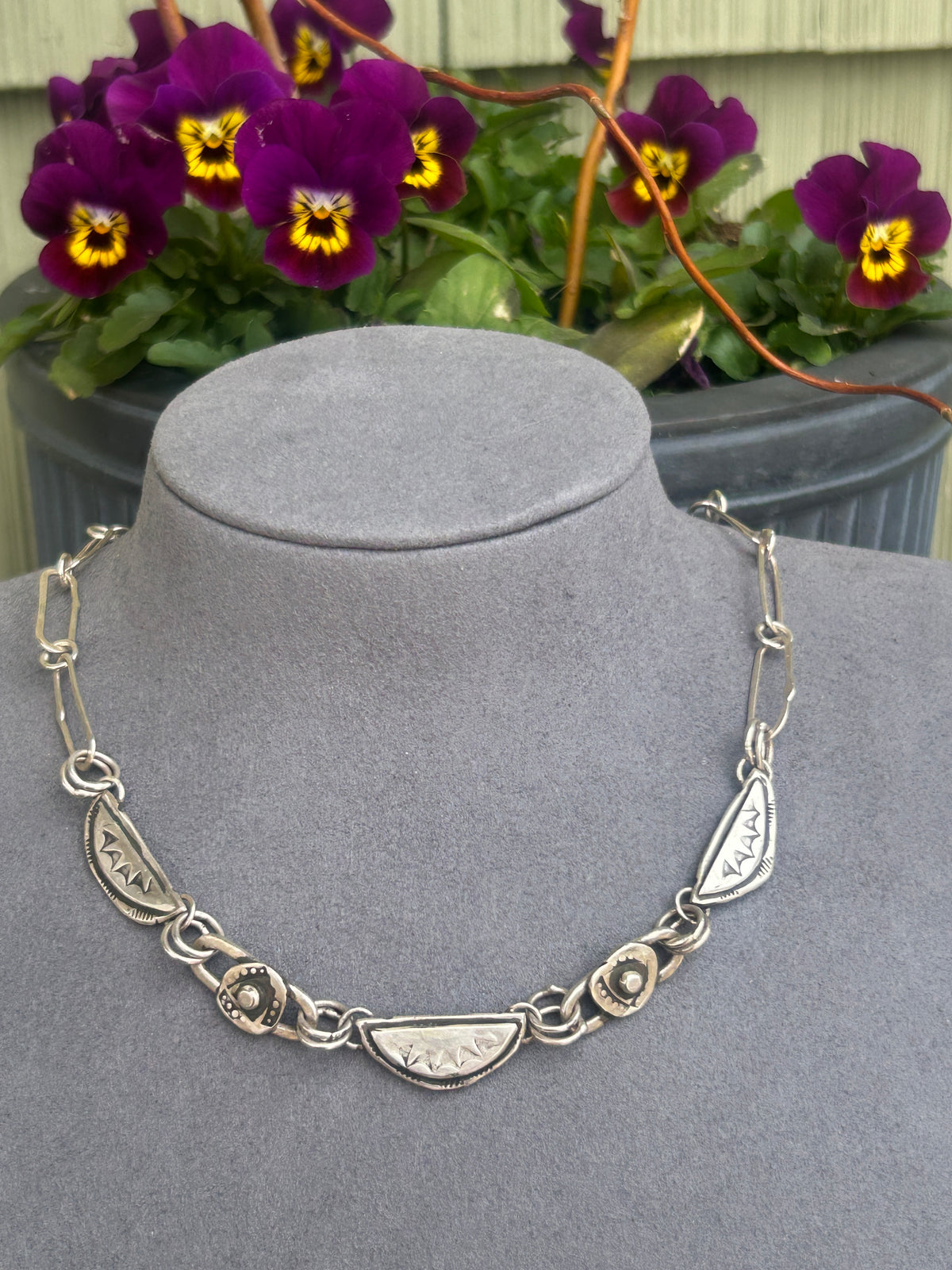Sterling Silver Bib Necklace