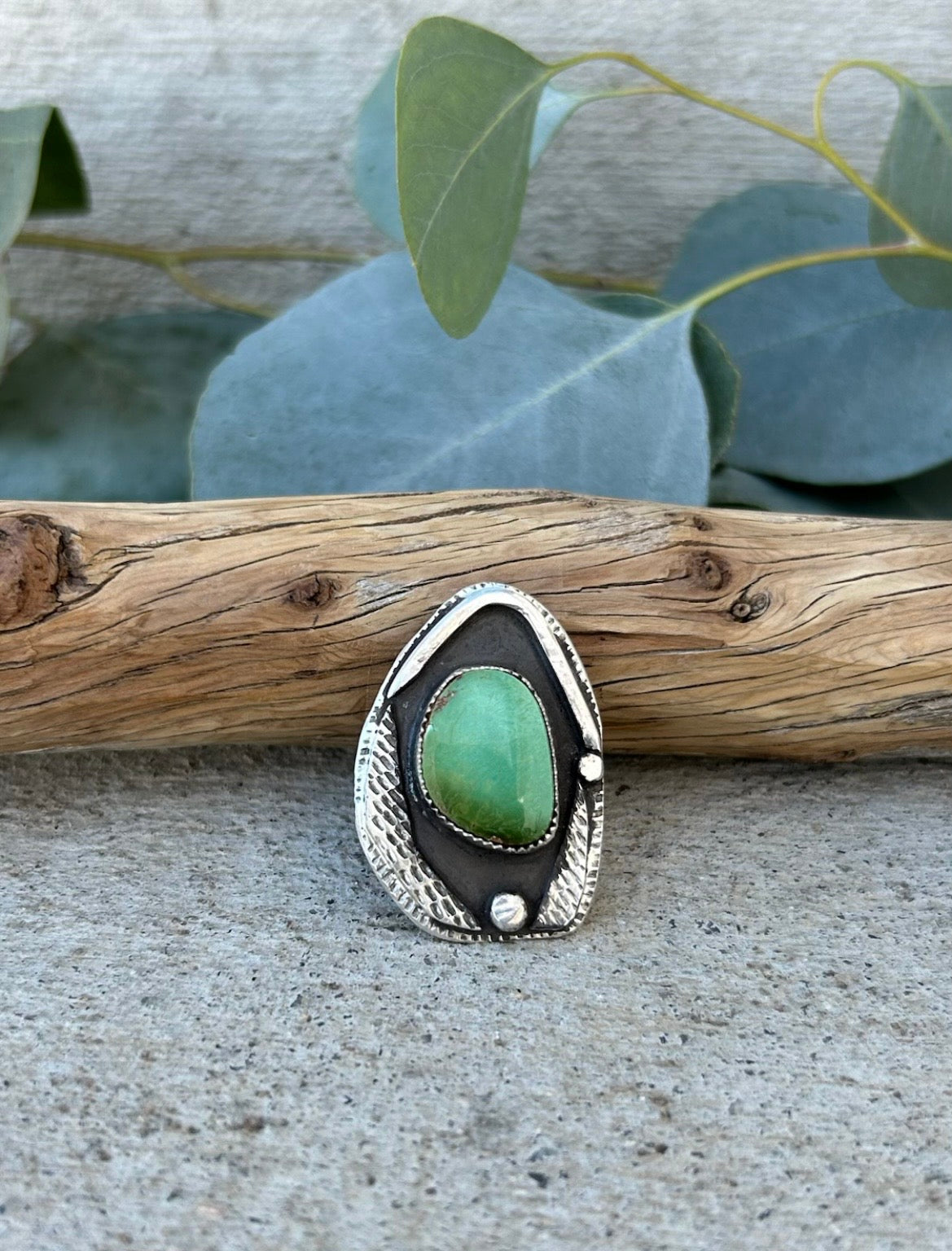 Natural Pilot Mountain Turquoise Shadowbox Ring