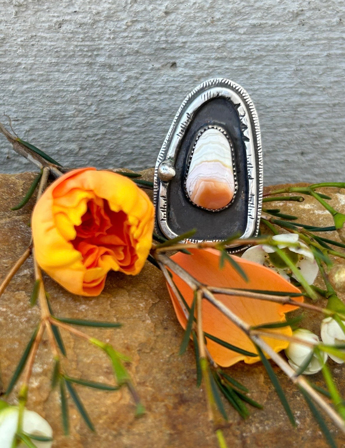 Crazy Lace Agate Ring