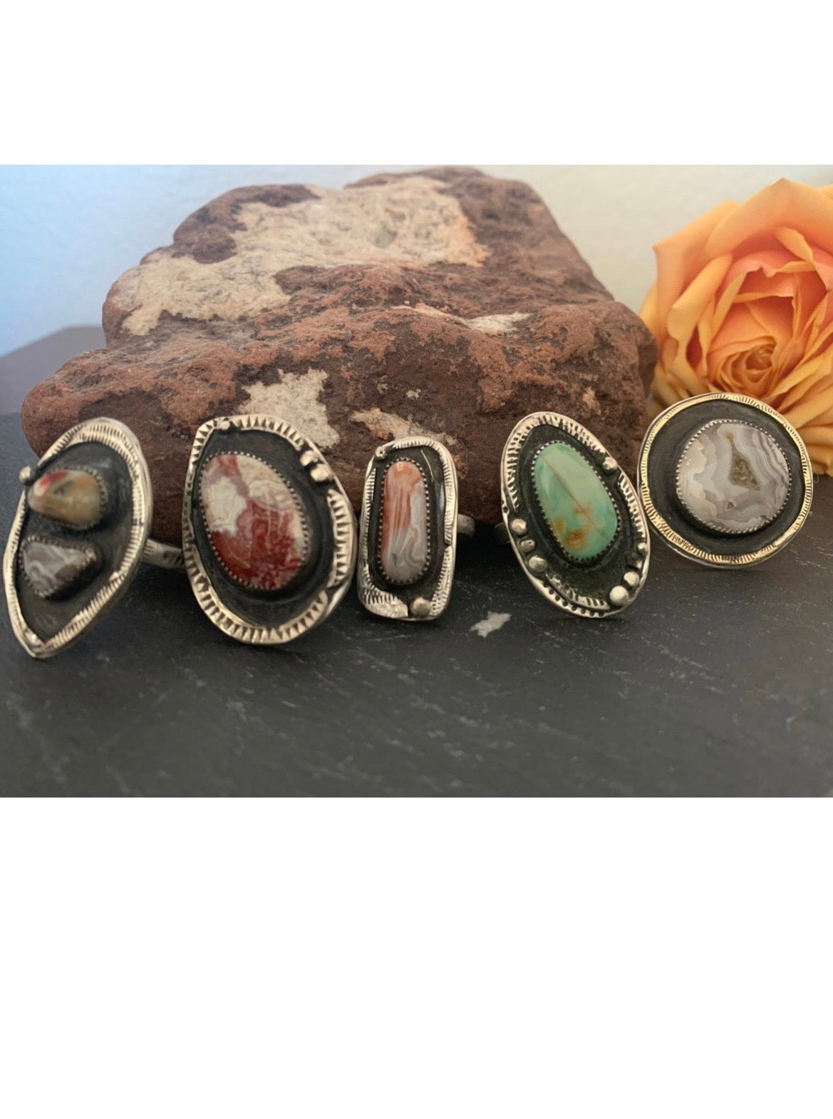 Crazy Lace Shadowbox Agate Ring