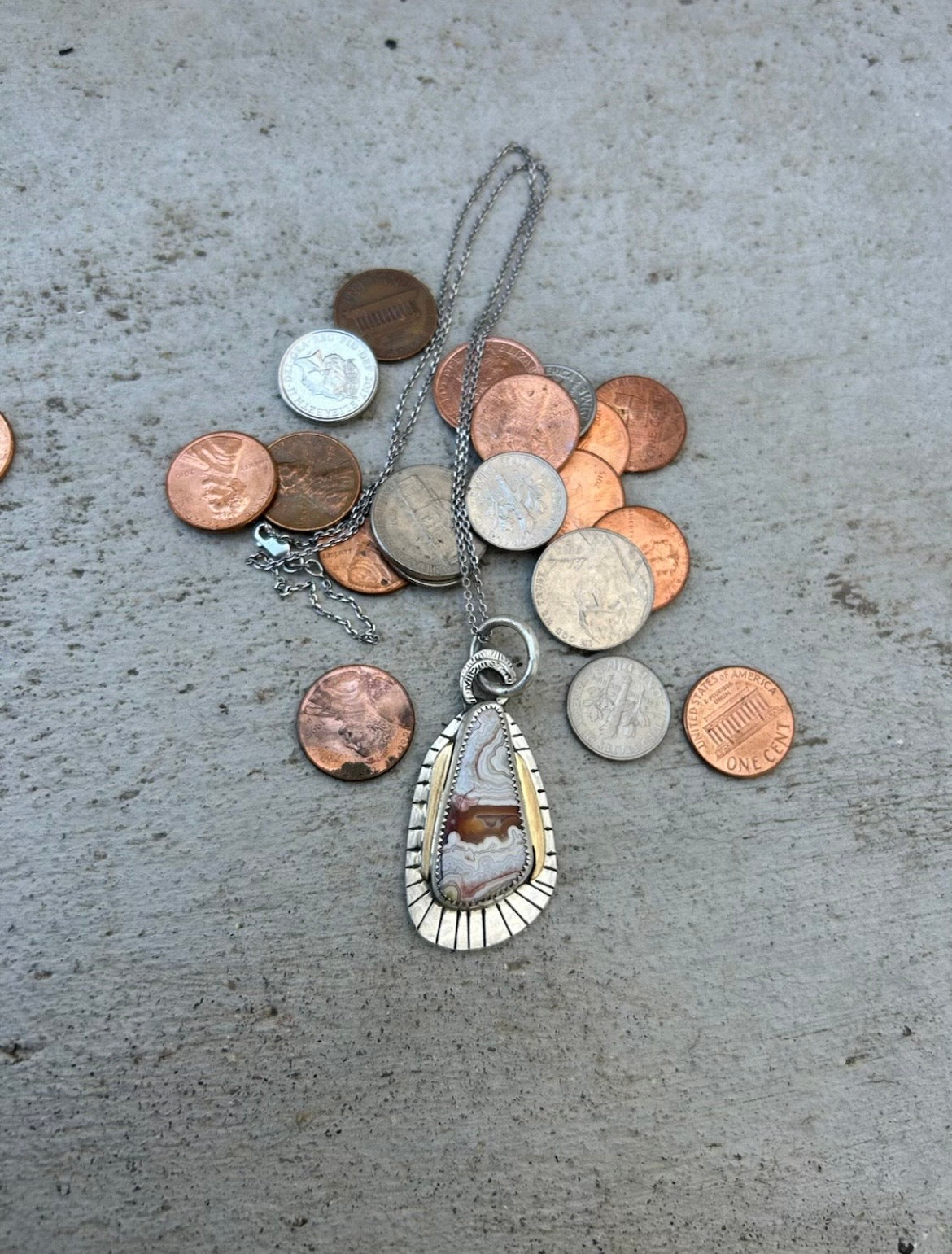 Crazy Lace Agate Pendant