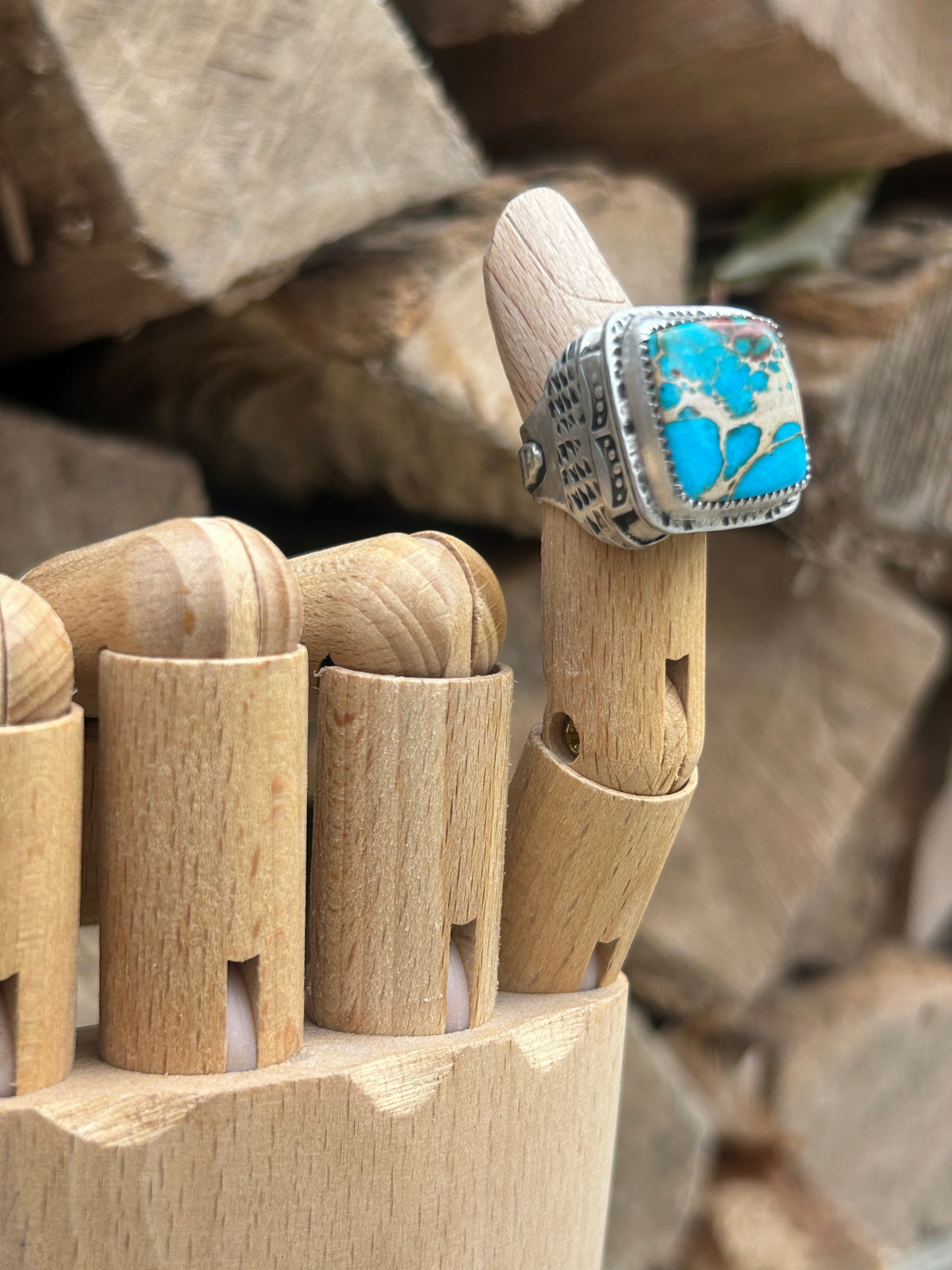 Small Sea Blue Imperial Jasper Ring