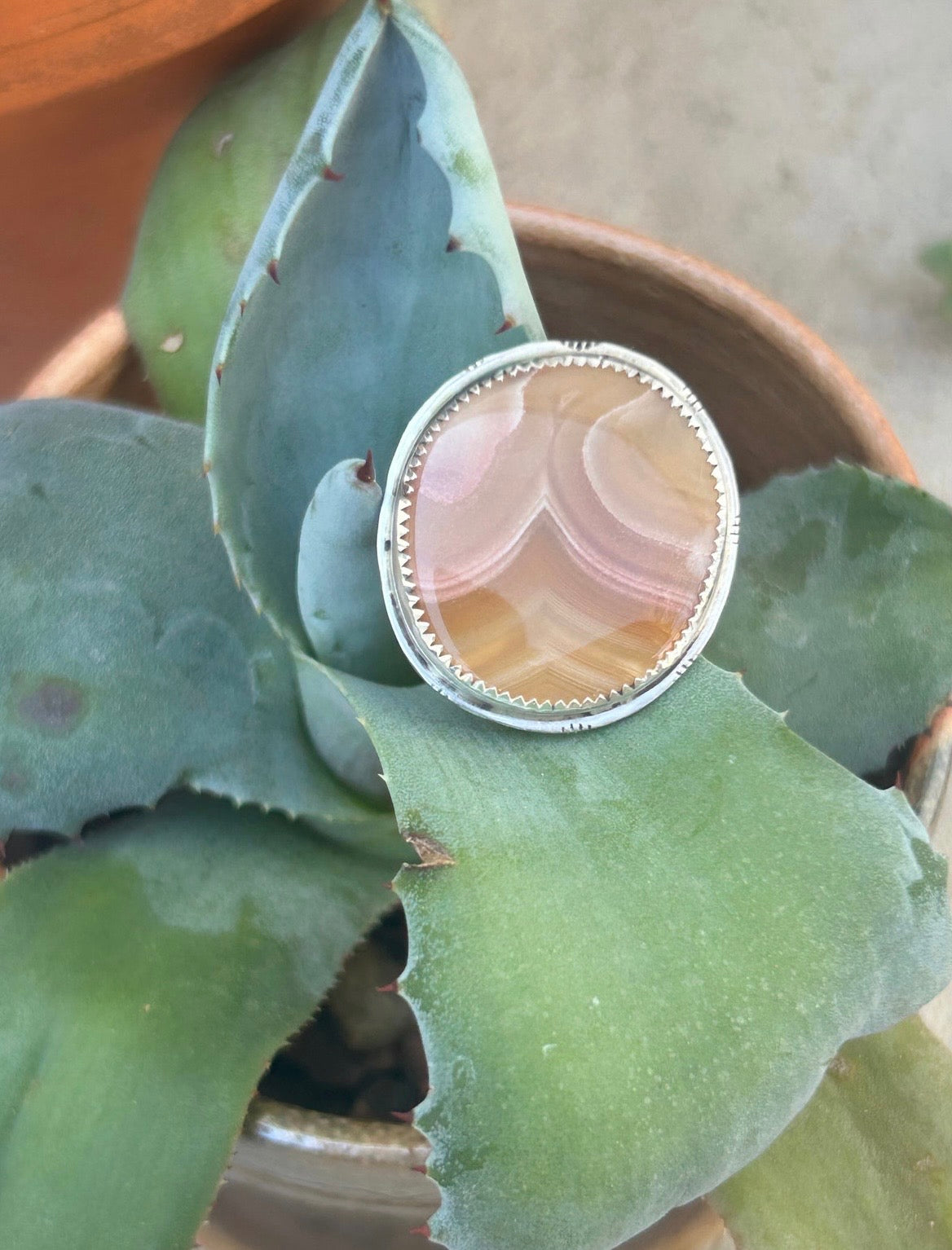Laguna Agate Round Ring