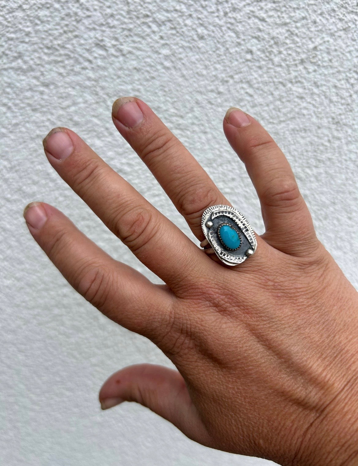 Blue Diamond Turquoise Shadowbox Ring