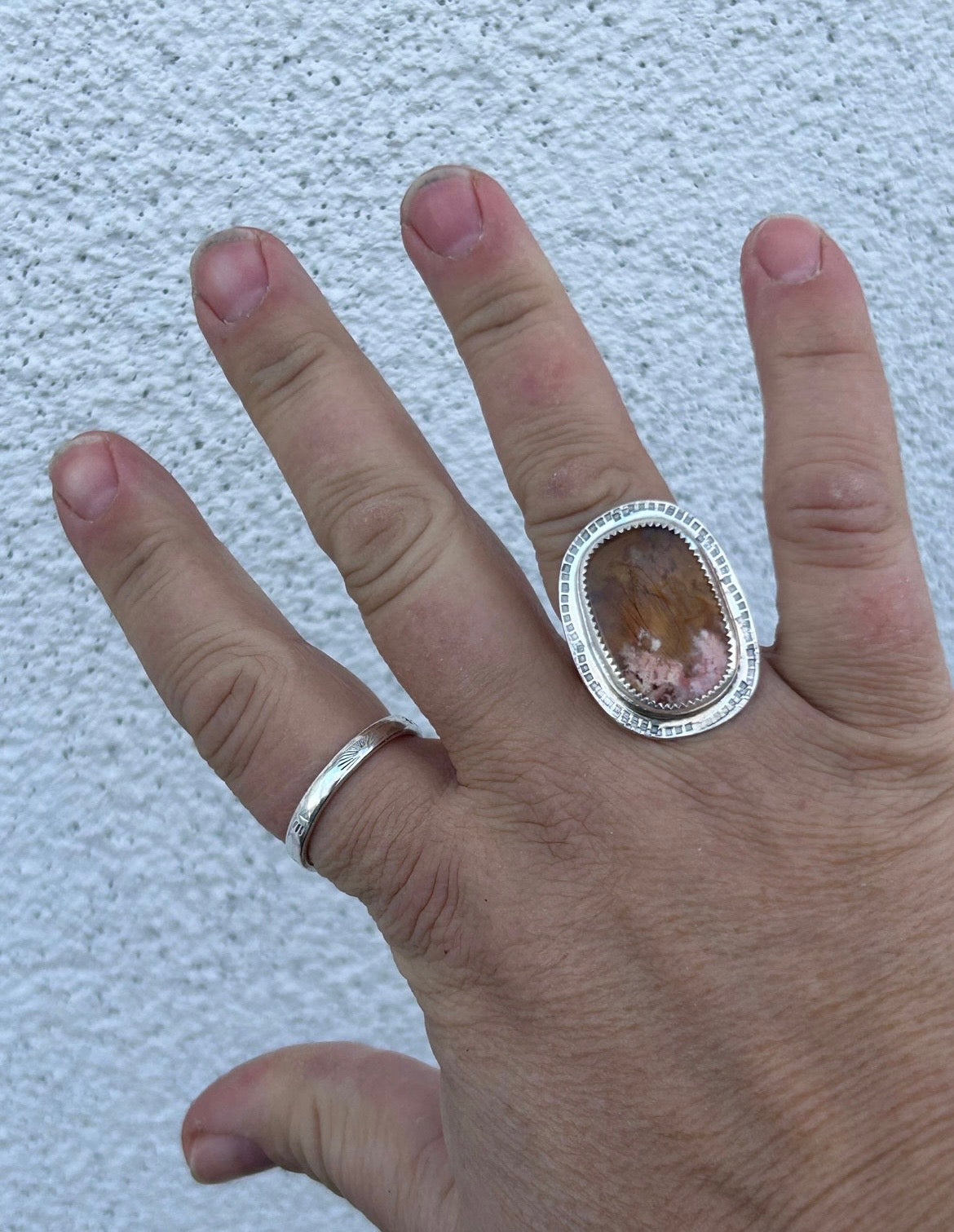 Graveyard Point Plume Agate Ring