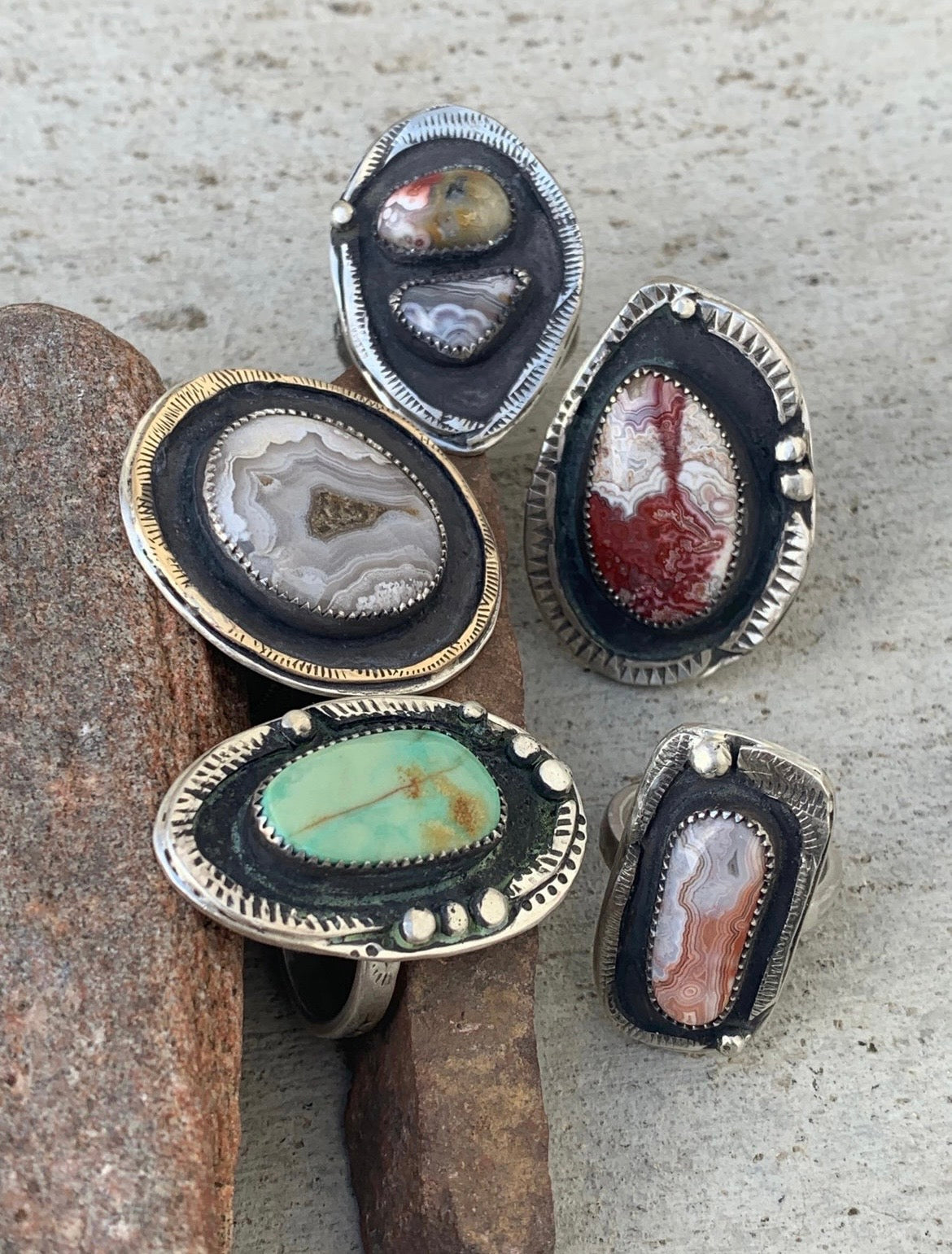 Double Agate Shadowbox Ring