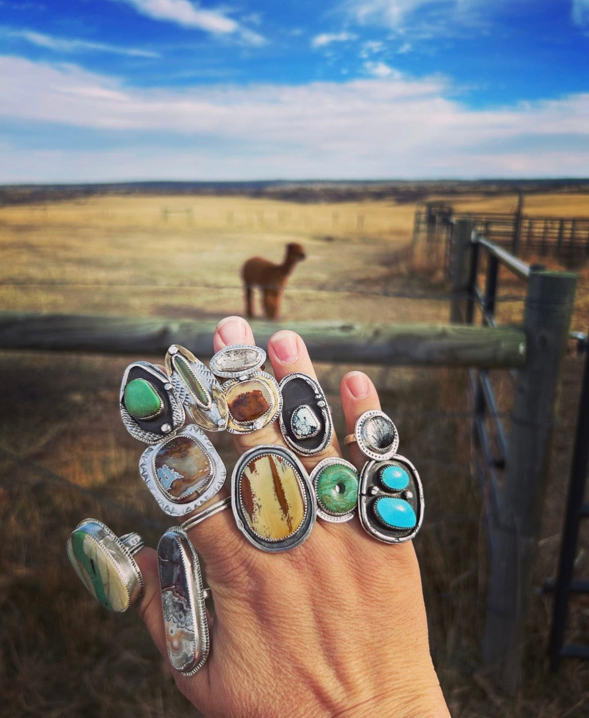 Vintage Green Round Ring