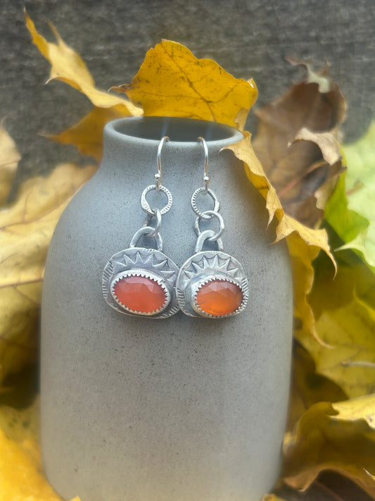 Faceted Carnelian Earrings