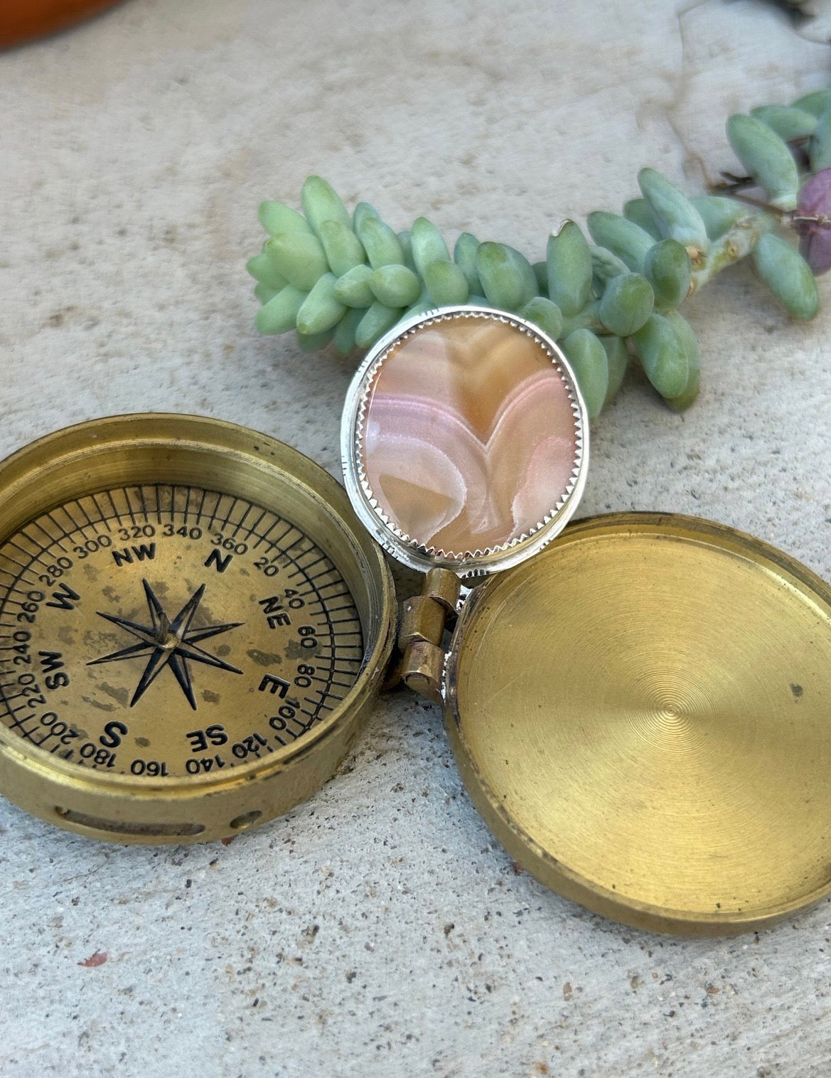 Laguna Agate Round Ring