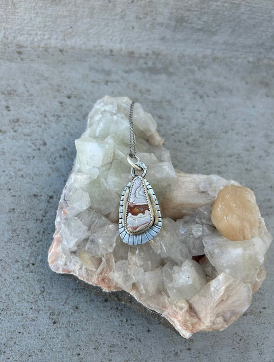 Crazy Lace Agate Pendant