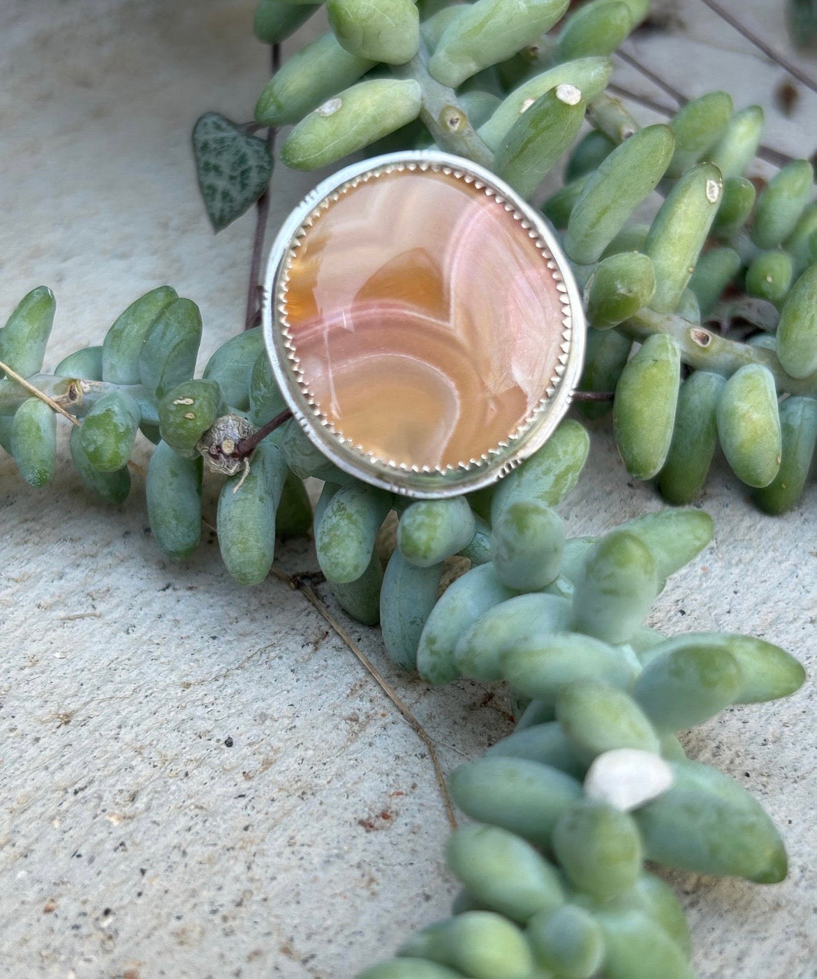 Laguna Agate Round Ring