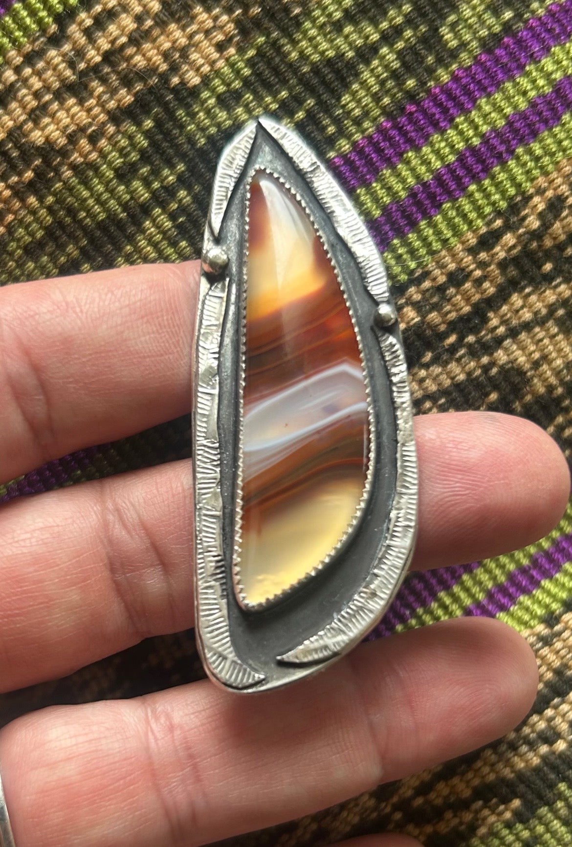 Cóndor Agate Shadowbox Ring
