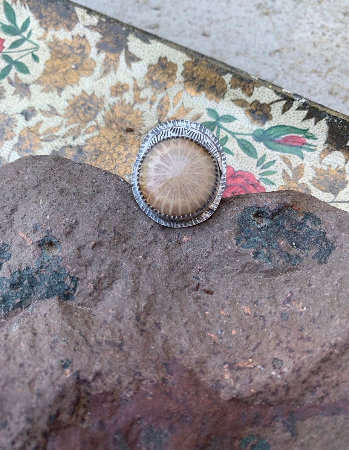 Fossilized Coral Ring