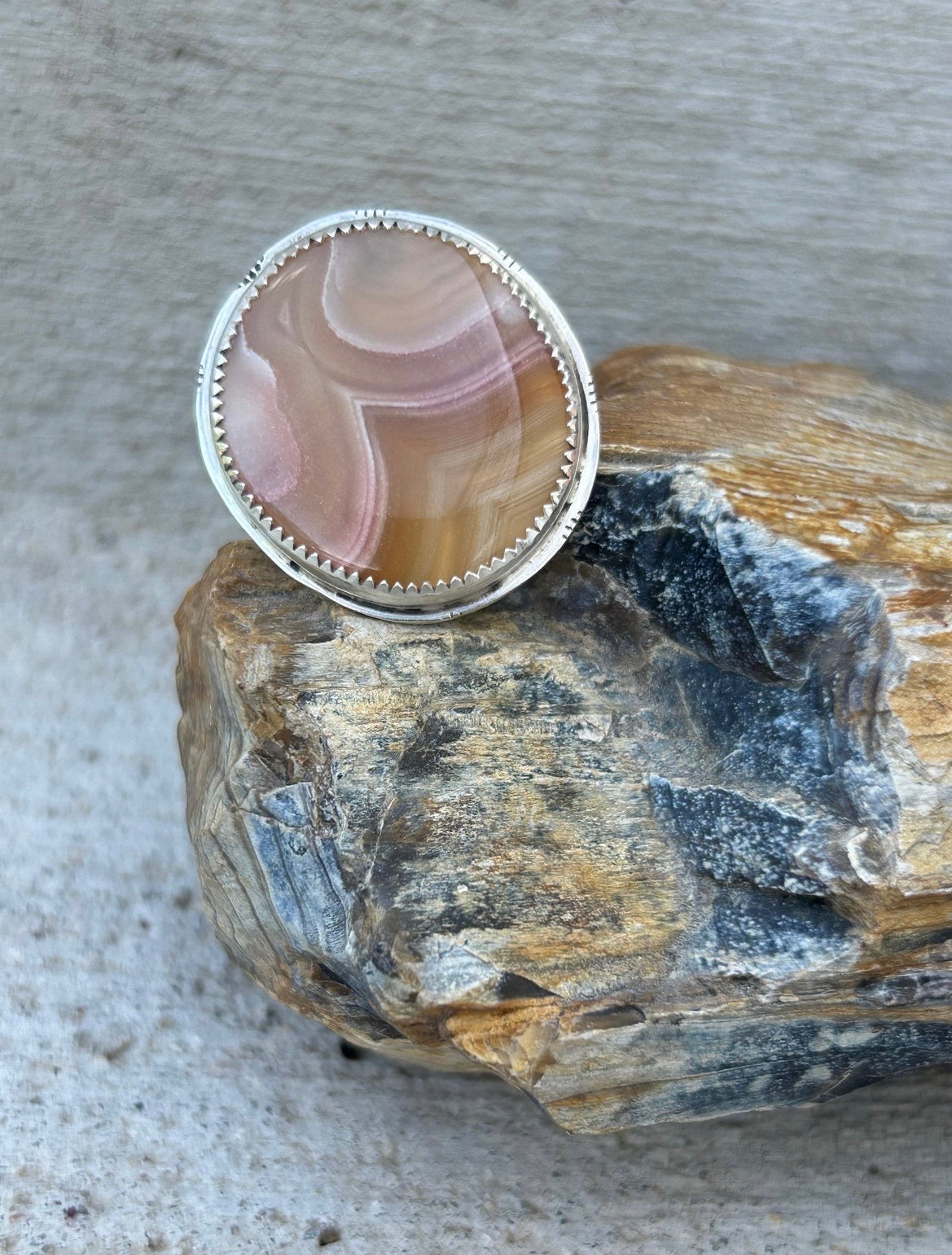 Laguna Agate Round Ring