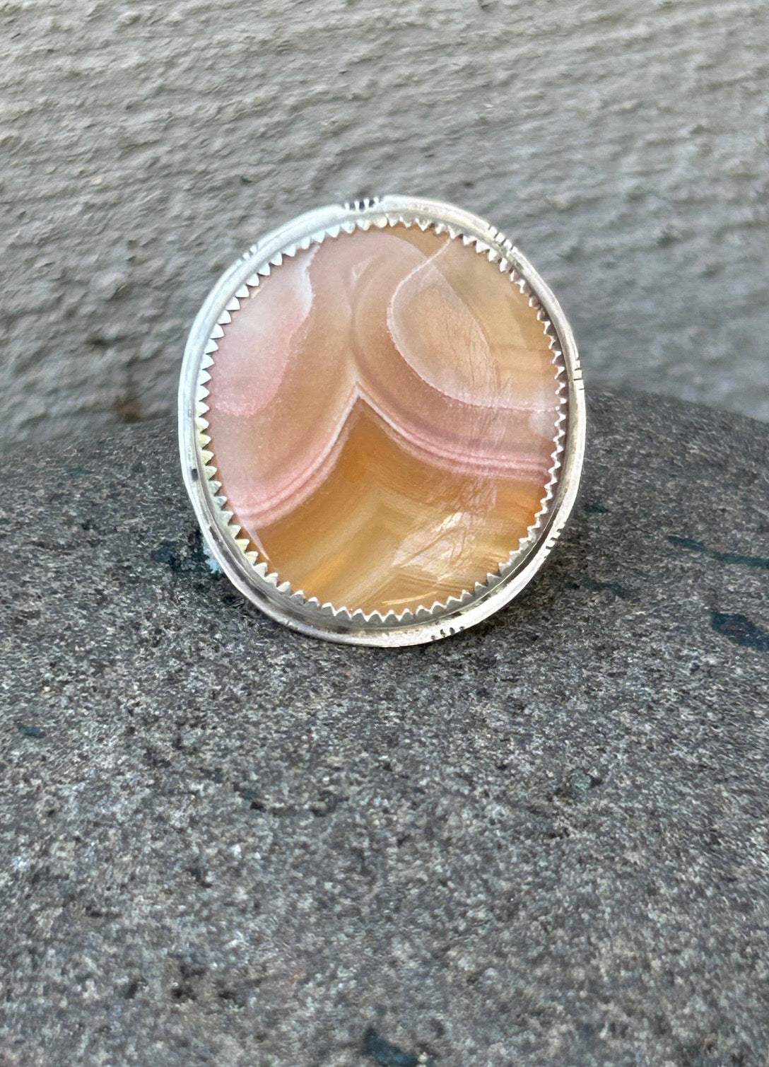 Laguna Agate Round Ring