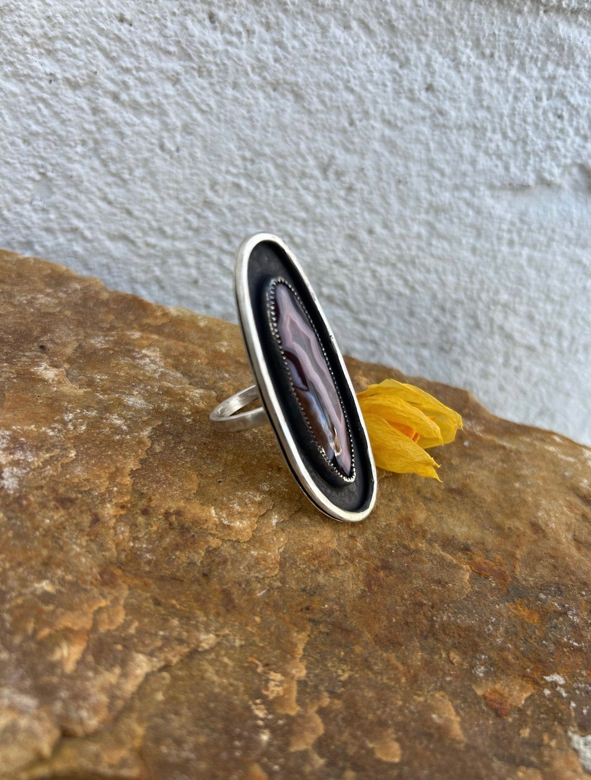 Laguna Agate Shadowbox Ring
