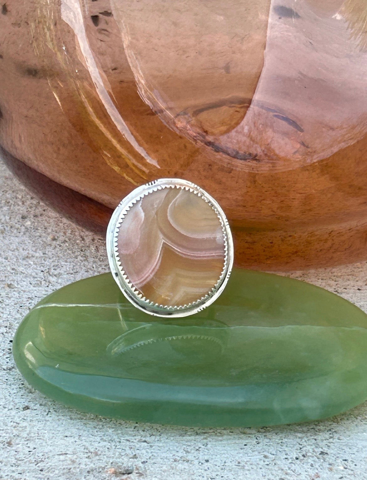 Laguna Agate Round Ring