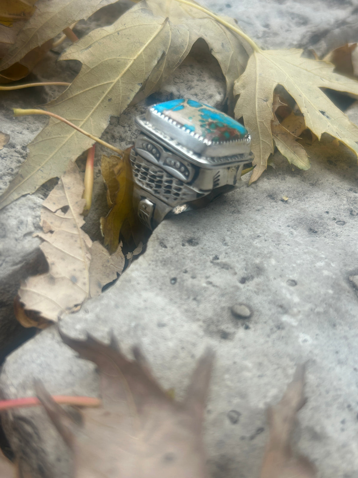 Small Sea Blue Imperial Jasper Ring