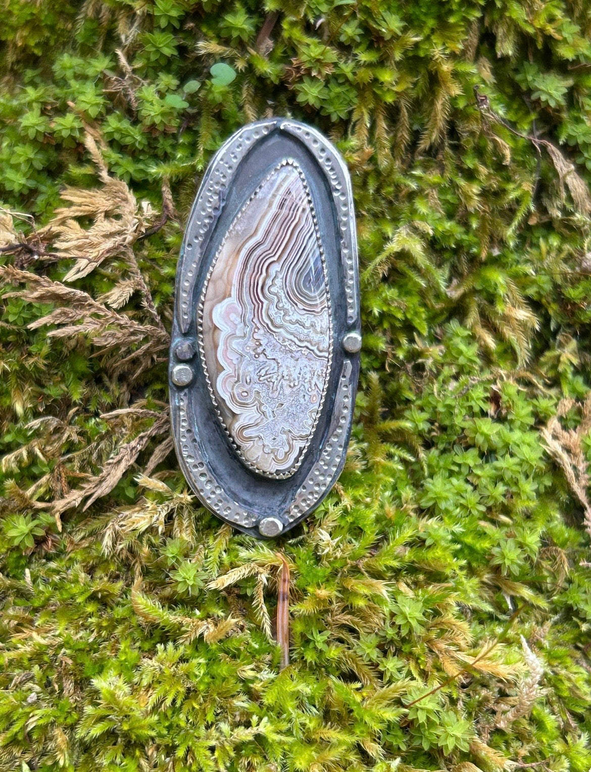 Mexican Crazy Lace Agate Shadowbox Ring