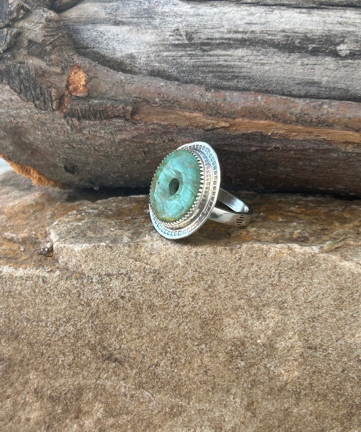 Vintage Green Round Ring