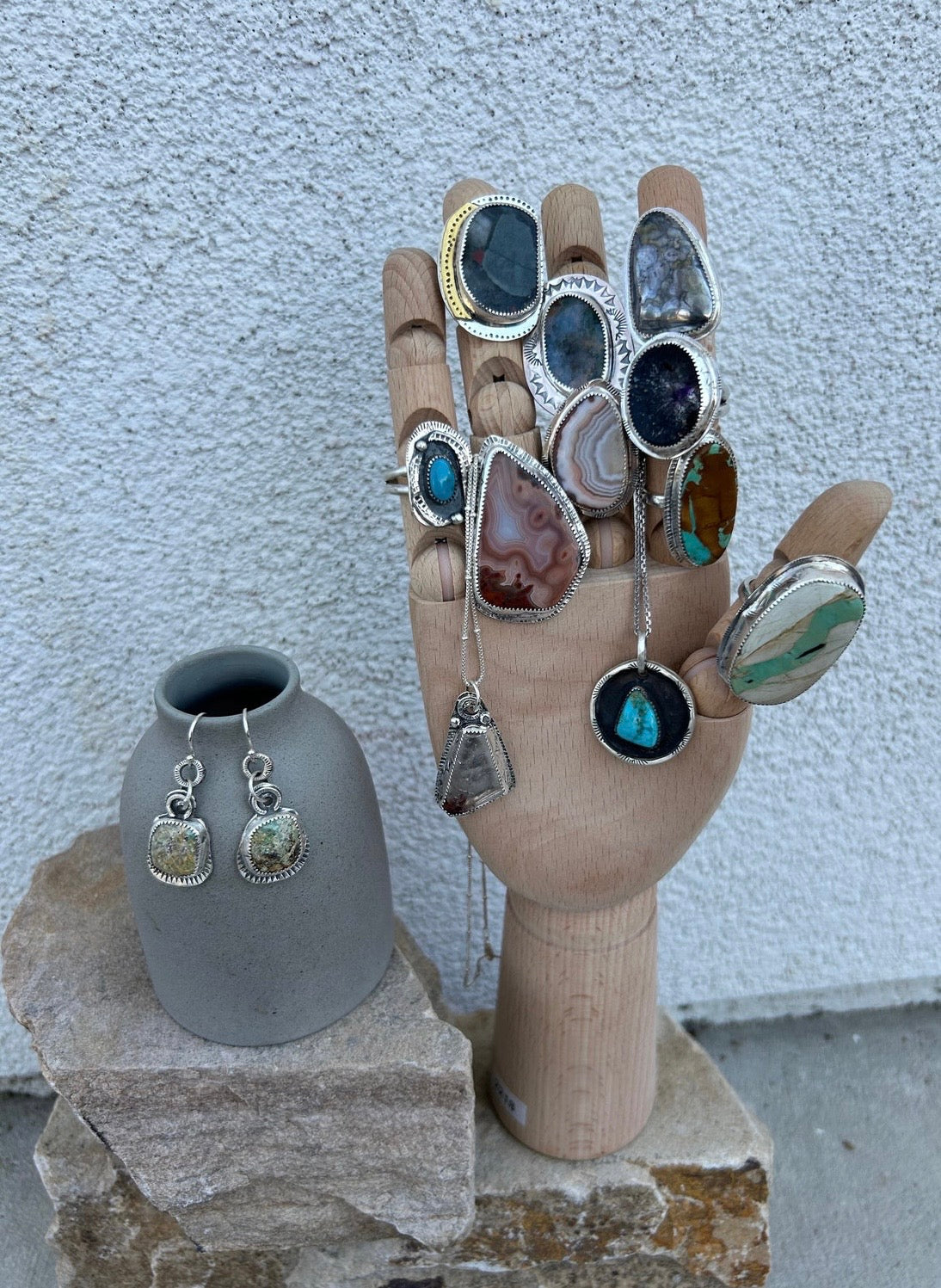 Blue Diamond Turquoise Shadowbox Ring