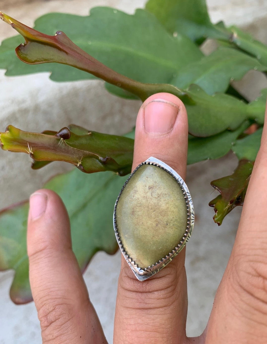 Avocado Chalcopyrite Ring