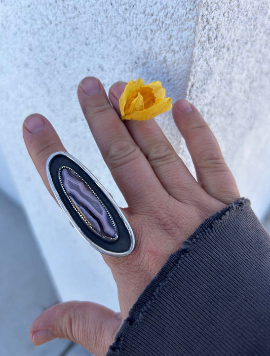 Laguna Agate Shadowbox Ring