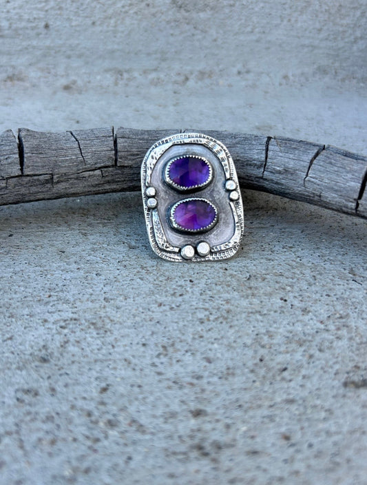 Double Amethyst Ring