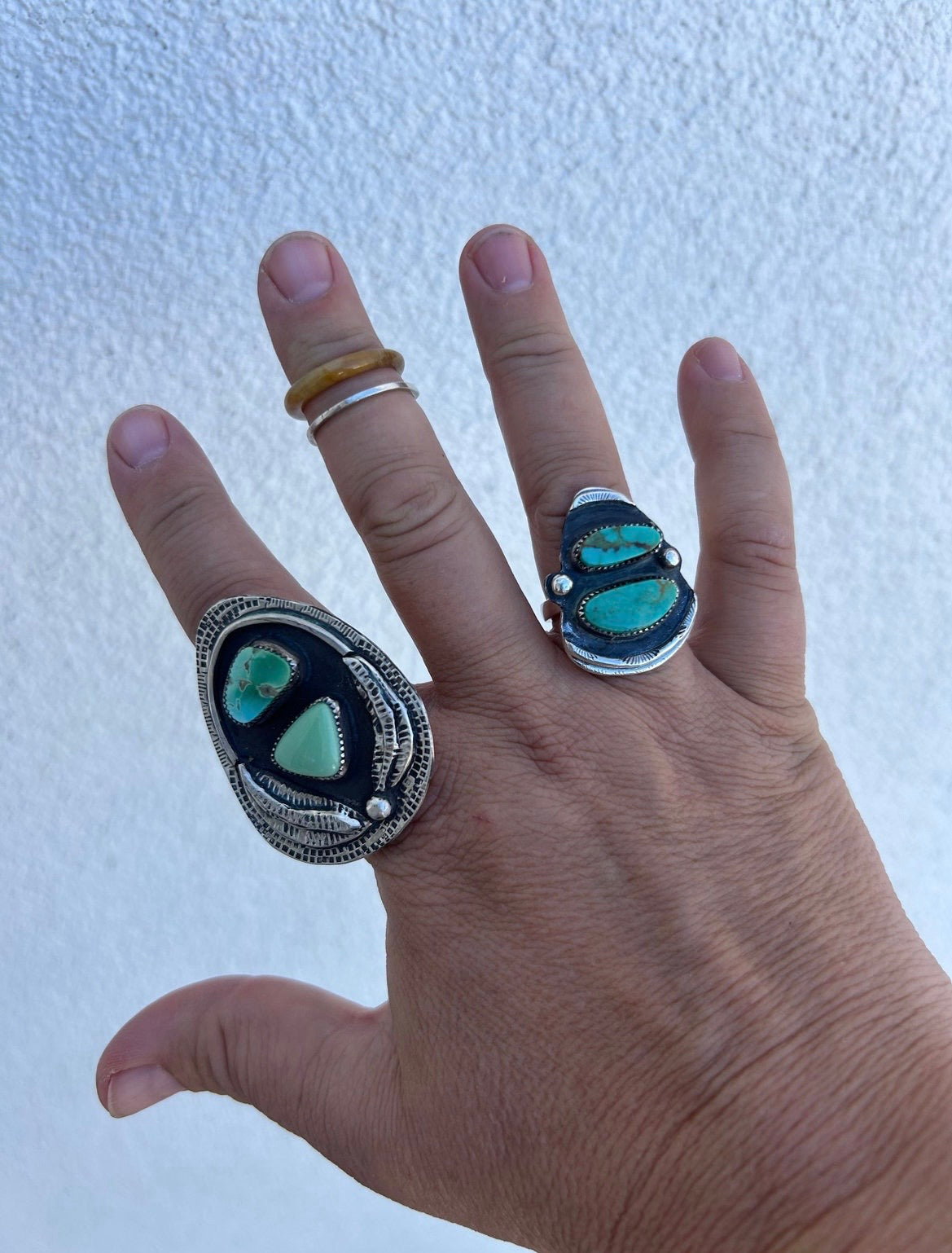 Lucin & Royston Double Turquoise Shadowbox Ring