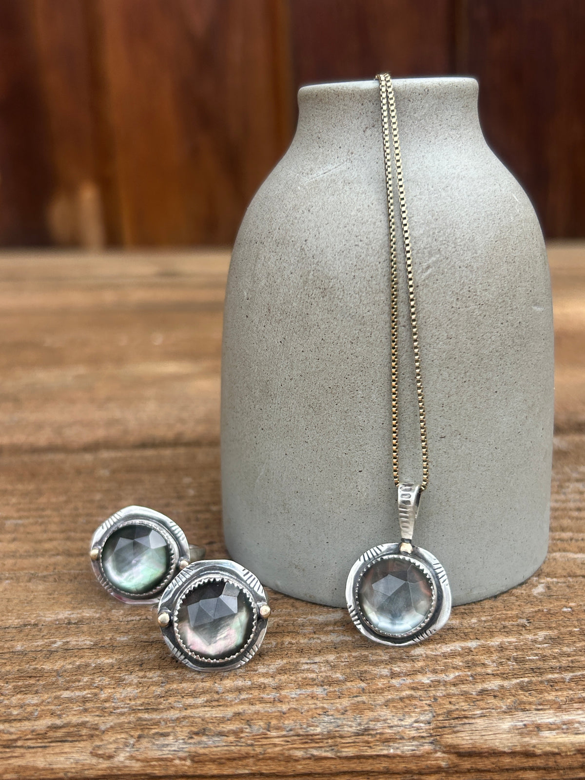Tahitian Mother of Pearl & 14k Necklace